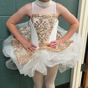 Revolution White and Gold Dance Costume